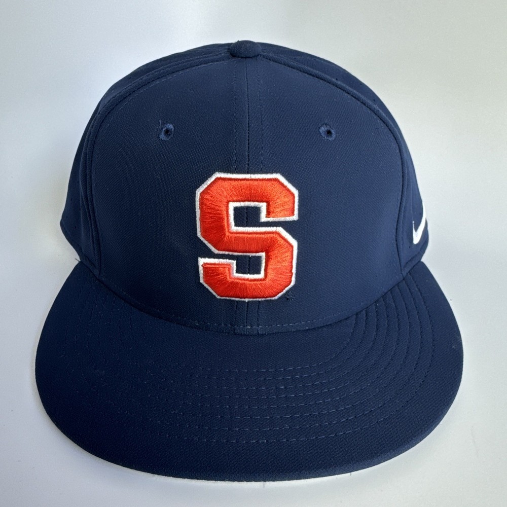 Syracuse Orange Nike True Dri-Fit Fitted Hat Size 6 7/8 7 1/8 7 1/4 Navy S Logo