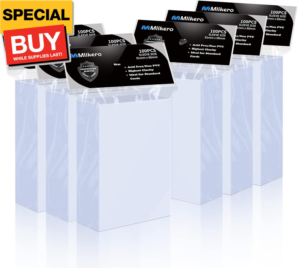 600 Count Card Sleeves, Clear Soft Trading Card Sleeves, Polypropylene (PP), Fit