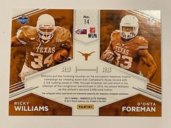 2017 Panini Donruss Elite Texas Ricky WIlliams D’Onta Foreman College Ties #14