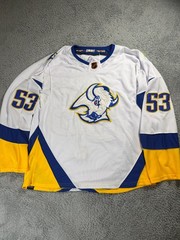 Buffalo Sabres Jeff Skinner #53 Jersey Men White Blue Logo Adidas NHL Ice Hockey