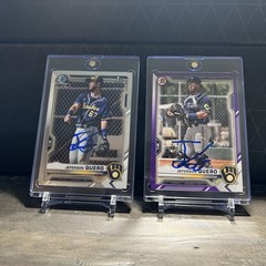 Jeferson Quero Lot Of 2 Signed IP Auto 2021 1st Bowman Chrome BCP181 /BD183 RC