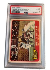 MICKEY MANTLE 1965 TOPPS WORLD SERIES GAME 3 MANTLE’S CLUTCH HR #134 PSA 2