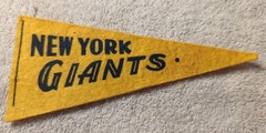 Vintage 1950’s Tom’s Peanuts New York Giants Mini Felt Baseball Pennant 5.75″