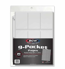 (20) BCW 9 Pocket Standard Size Card Pages NEW