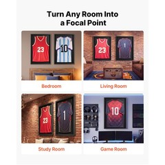 Uimoso Wooden Display Case for Sports Jerseys, 35.4×27.6×1.5 in Shadow Box Frame