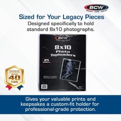 8×10 Toploader Holder – 25 Count | Rigid PVC, Non-, Crystal Clear Photocard S…