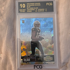 Panini 2022 Honors Rookies Chris Olave Blue #71 /15 Rookie FCG 10