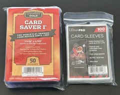 50 CARDBOARD GOLD CARD SAVER 1’S + 100 ULTRA PRO TRADING CARD PENNY SLEEVES PSA
