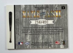 2003 Leaf Maple and Ash #3 Alex Rodriguez Bat Relic Card 254/400 AR50