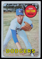 Topps 1969 DON SUTTON #216 Vintage Los Angeles Dodgers Baseball Card EX/NM
