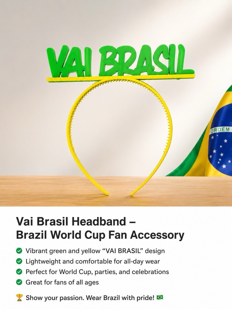 Brazil Fan Headband | VAI BRASIL Headband | World Cup Soccer Fan Accessory