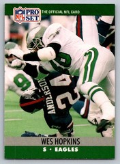 1990 Pro Set #607b Wes Hopkins FUM INTERCEPTIONS headers red print