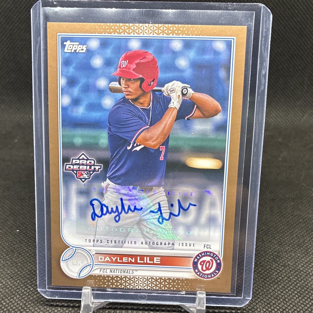 2022 Topps Pro Debut – Daylen Lile #PD-118 Gold Autographs /50 (AU, RC)