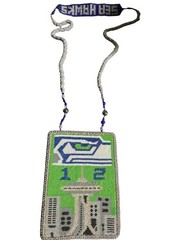 Handmade Seattle Seahawks Beaded Medallion Necklace – 12th Man, Space Needle
