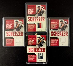 Max Scherzer – 2017 Panini Chronicles Swatches #CS-MX – 4-Card Lot w/ Black 1/1