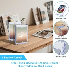 35pt Magnetic Card Holders for Trading Cards,UV Hard Plastic Sports Display C…