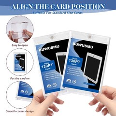 50 Pcs 130 Pt Acrylic Magnetic Card Holders Touch Clear Card Protectors Hard …