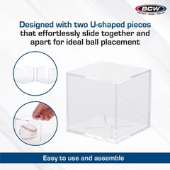 Baseball Display Case UV Protected Autographed Ball Holder Clear Polystyrene 1 P