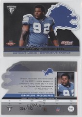 2001 Pacific Private Stock Titanium Postseason 16/795 Shaun Rogers Rookie RC 0f8