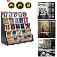 5 Tier Wooden Card Display Stand – Vertical Card Holder Display for Trading C…