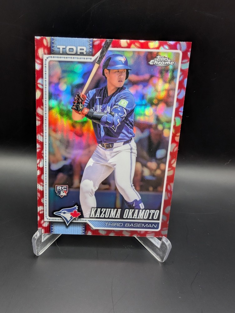 2026 Topps Chrome Baseball Seams Refractor Kazuma Okamoto Rookie RC #78