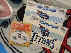 FOOTBALL – 1999 TENNESSEE TITANS / HOUSTON OILERS FLAG ! ORIGINAL ! LQQK !