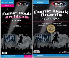 100 BCW Current Modern 2-Mil Mylar Archival’s Comic Bags +100 BCW Current Boards