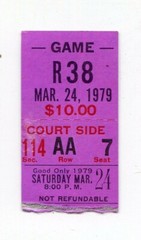 1979 Atlanta Hawks @ Houston Rockets Ticket 3/24 Moses Malone 28Pts 13Reb 74786