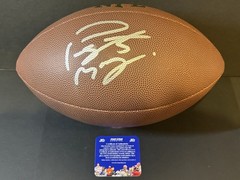 Peyton Manning Signed Wilson NFL Football Auto 5 Star Grading COA Colts Broncos
