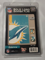 Miami Dolphins Bold Logo Flag Banner 24″ x 36″ NEW – Outside/Inside