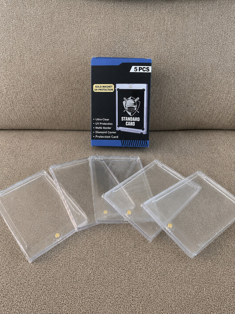 Magnetic Card Holder 5 Pack for Trading Cards 35PT Hard Plastic Display Cases