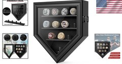 Hardwood Ring Display Case with 12 Posts – Shatterproof Glass Protection