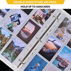 9 Pocket Page Protector, 400 Pack Trading Card Sleeve, Holds 7200