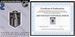 2025 NHL STANLEY CUP FINAL PLAYER TEAM JERSEY PATCH W/ COA PUCK STYLE SHIPS 4/28