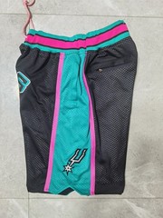 New San Antonio Spurs Retro Men Black Pockets stitched Shorts Size US
