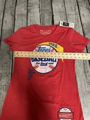 NWT Women’s Mitchell & Ness Tops Wax Wrapper MLB Nostalgia Tshirt Medium Red