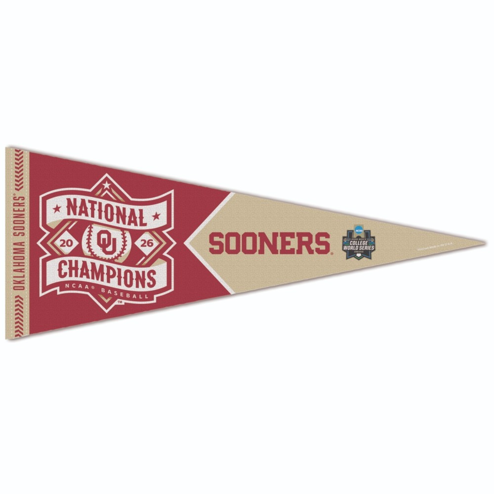 2026 NCAA College World Series National Champions Oklahoma Sooners Pennant
