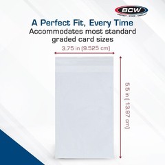 BCW Resealable Graded Card Sleeves 100 Pack Fits PSA BGS SGC CGC Slabs