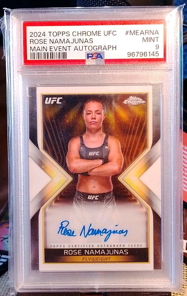2024 Topps Chrome UFC Main Event Autographs Rose Namajunas #MEA-RNA + BONUS PSA