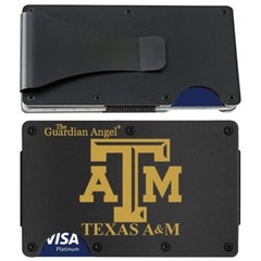 Texas A&M Aggies Engraved Titanium Carbon Fiber Black RFID Blocking Wallet D7