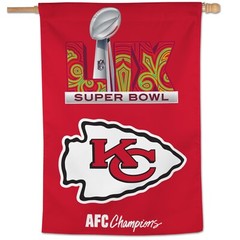 Super Bowl 59 LIX Kansas City Chiefs 28×40 Single Sided Banner AFC Champions