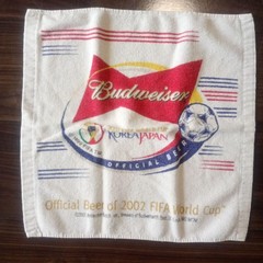 Budweiser 2002 FIFA World Cup Towel Official Size 33cm Square Rare Item