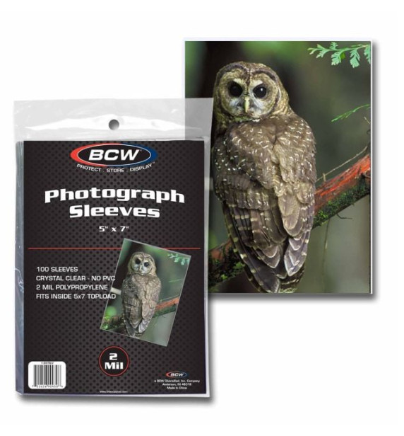 BCW (Brand New) 100ct – 5 X 7 Photo Sleeves – 2 Mil – For Photos/Prints