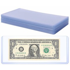 Ettonsun 20 Pcs Enlarged Thickened Dollar Bill Holder Sleeves 20 Pieces