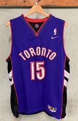 NIKE Vince Carter #15 Toronto Raptors NBA Basketball Jersey XL Purple Black