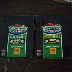 2 boxes of1992 Topps Stadium Club Football Box Series 1 & II 72 Unopened Packs.