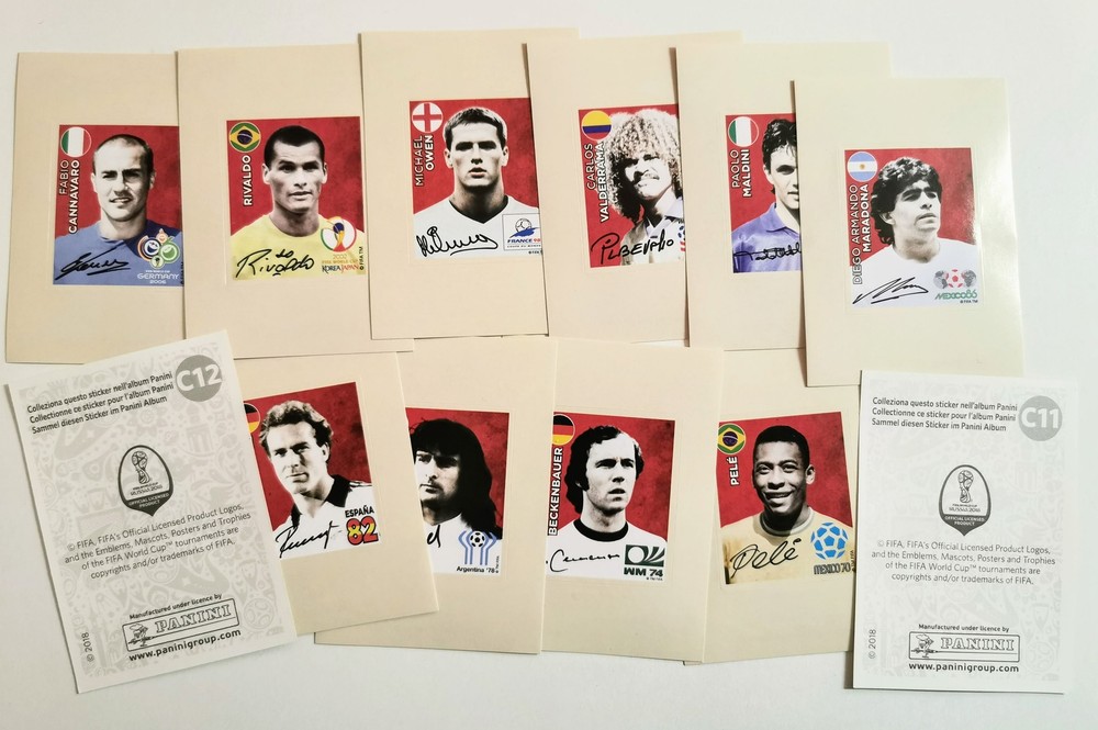 Russia 2018 Gold Edition Complete Set 12 Figurine C1-C12 Panini Legends Coca …