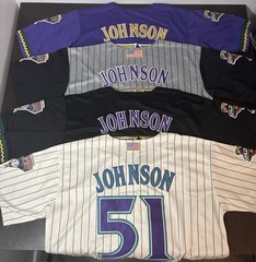 SALE Retro Randy Johnson 2001 Arizona Diamondbacks Men’s World Series Jersey