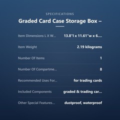 Extra-Large Graded Card Case Storage Box with 8 Adjustable Dividers