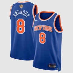 Unisex New York Knicks Blue OG Anunoby 2026 Finals Patch Custom Stitched
